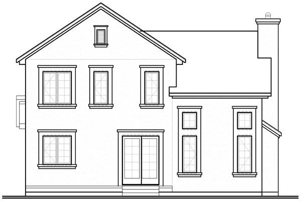 Florida Traditional Rear Elevation of Plan 76143