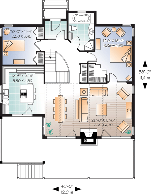 Craftsman Traditional Level One of Plan 76146