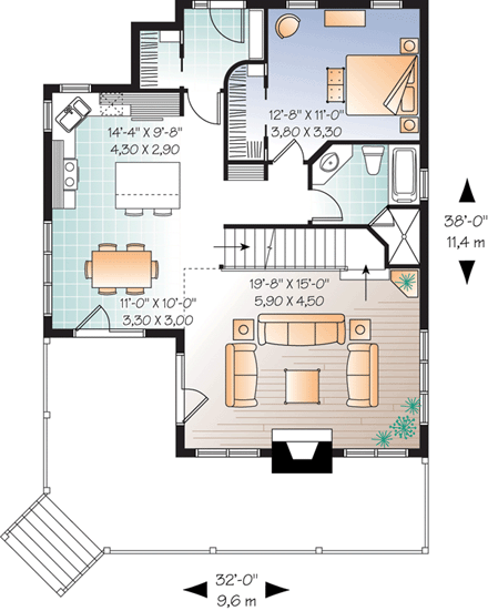 House Plan 76147 First Level Plan