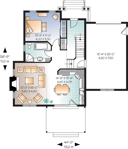 House Plan 76148 First Level Plan