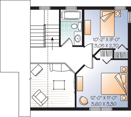 House Plan 76149 Second Level Plan