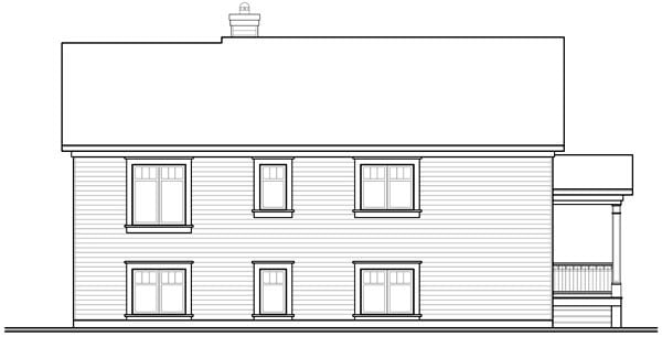 Craftsman Traditional Rear Elevation of Plan 76151