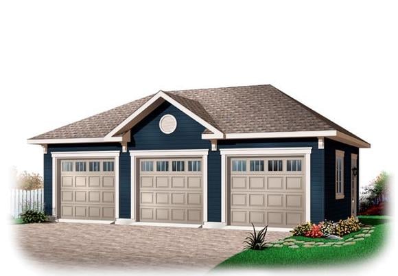 Garage Plan 76153 - 3 Car Garage Elevation