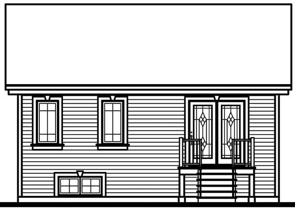 Traditional Rear Elevation of Plan 76155