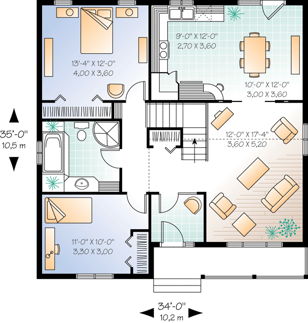 Ranch Traditional Level One of Plan 76157