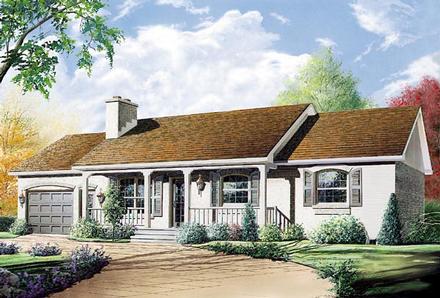 One-Story Ranch Elevation of Plan 76158