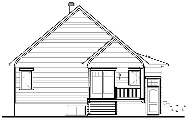 Country Rear Elevation of Plan 76162