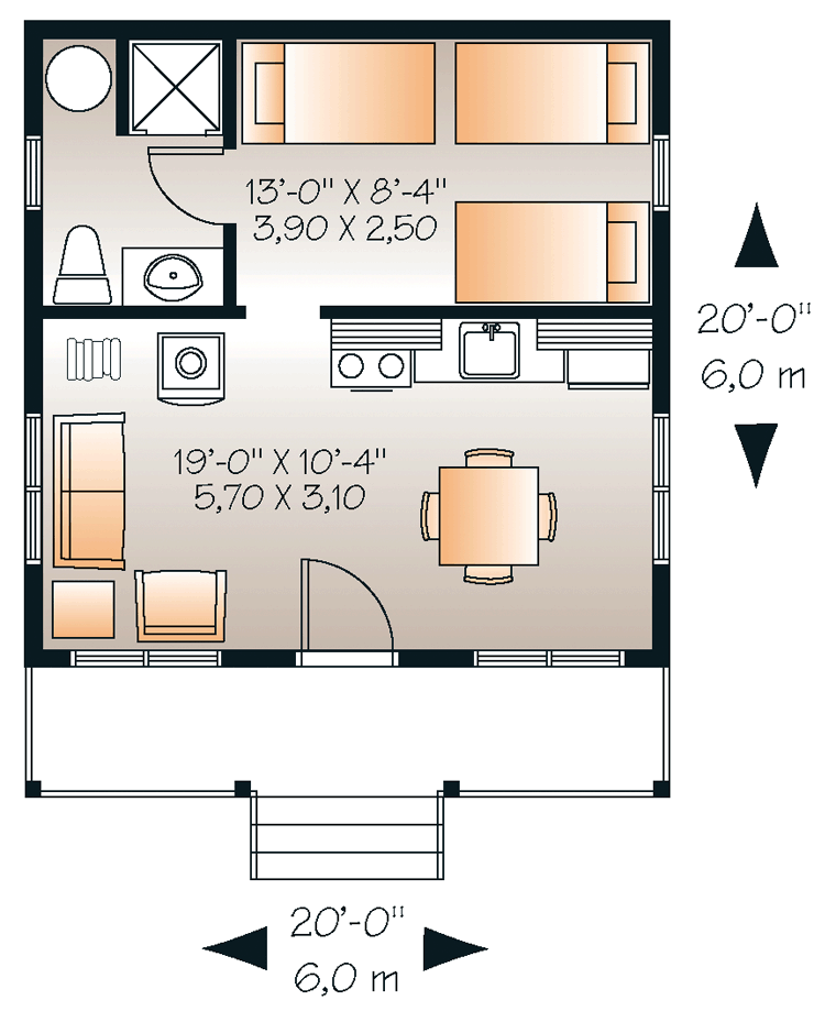 Cabin Level One of Plan 76165