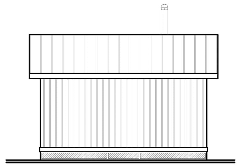 Cabin Rear Elevation of Plan 76165