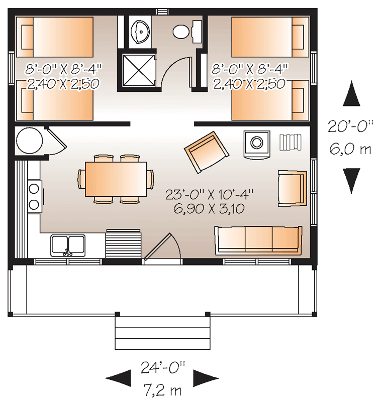 Cabin Level One of Plan 76166