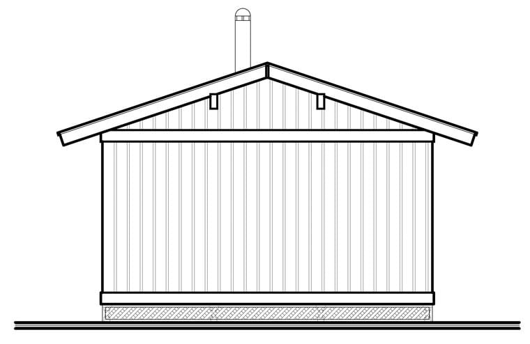 Cabin Rear Elevation of Plan 76167