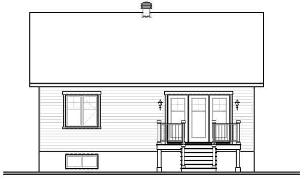 Bungalow Country Traditional Rear Elevation of Plan 76183