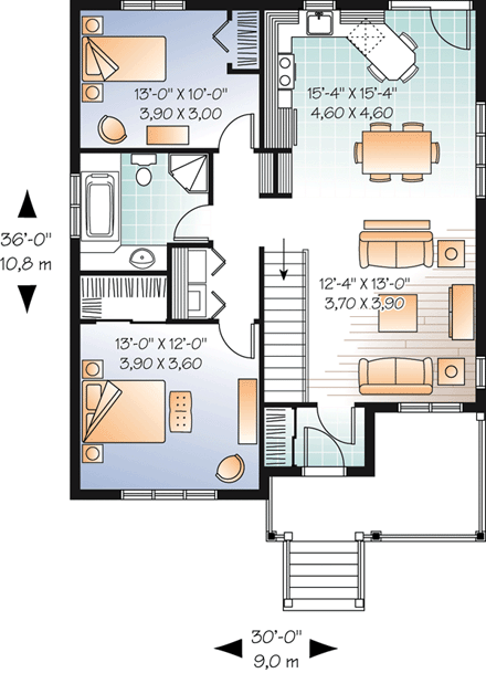 House Plan 76186 First Level Plan