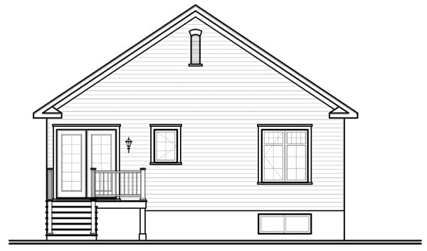 Country Rear Elevation of Plan 76186