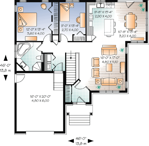 Bungalow Craftsman Level One of Plan 76191