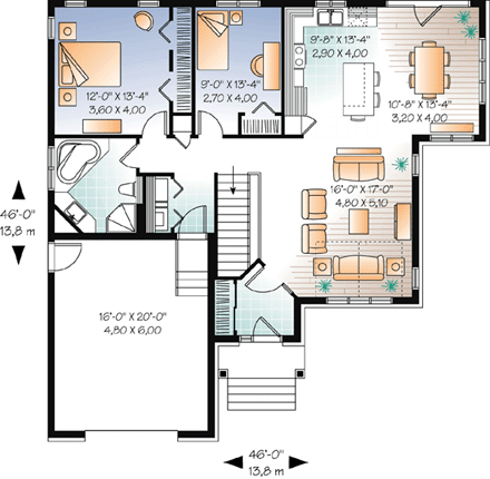 House Plan 76191 First Level Plan