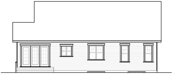 Bungalow Craftsman Rear Elevation of Plan 76191