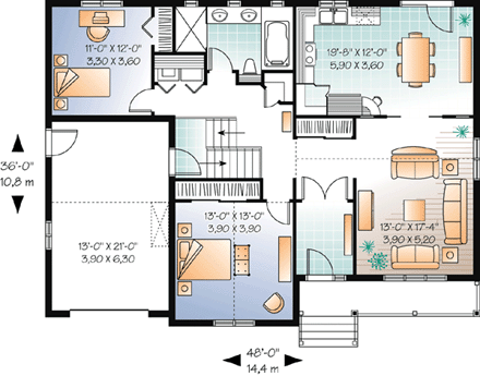 House Plan 76192 First Level Plan