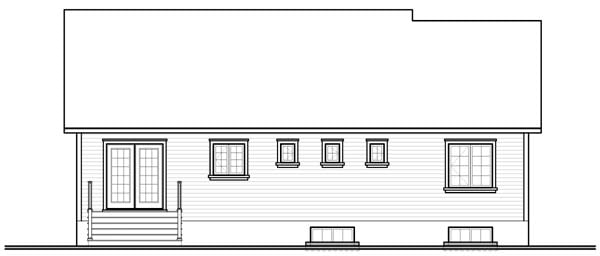 Country Rear Elevation of Plan 76192