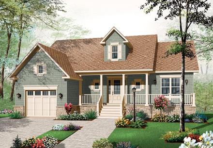Bungalow Country Craftsman Farmhouse Elevation of Plan 76193