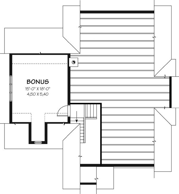 Bungalow Craftsman Level Two of Plan 76201