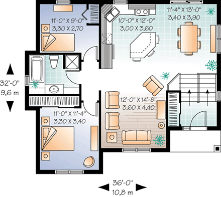 House Plan 76205 First Level Plan