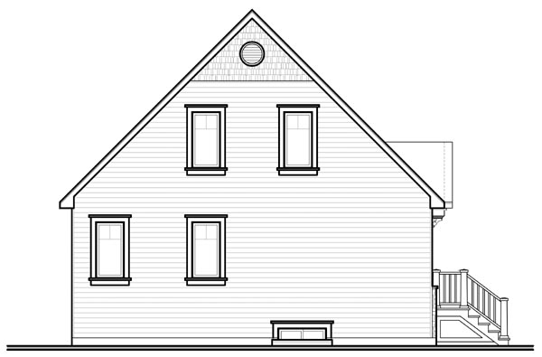Country Craftsman Rear Elevation of Plan 76214
