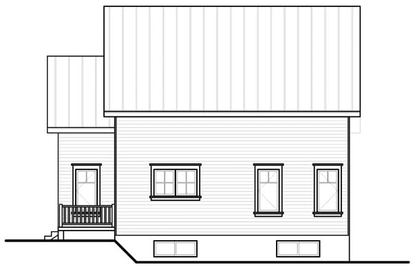 Country Traditional Rear Elevation of Plan 76216