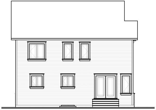 European Traditional Rear Elevation of Plan 76220