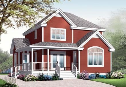Country Farmhouse Elevation of Plan 76221
