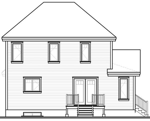 House Plan 76221 Rear Elevation