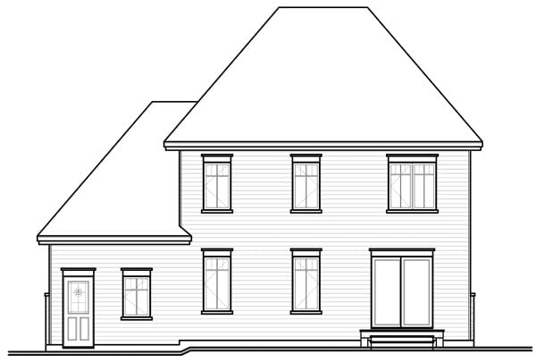 Country European Rear Elevation of Plan 76225