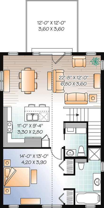 Garage Plan 76227 - 2 Car Garage Apartment Second Level Plan