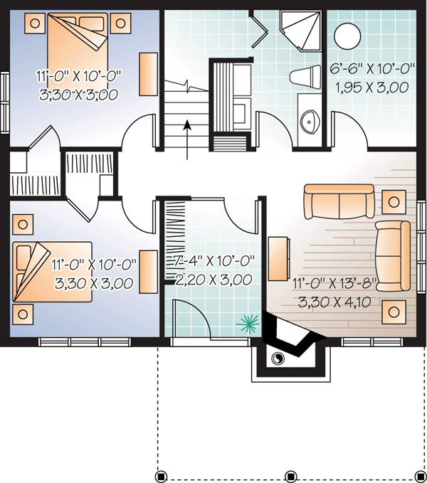 Bungalow Country Lower Level of Plan 76228