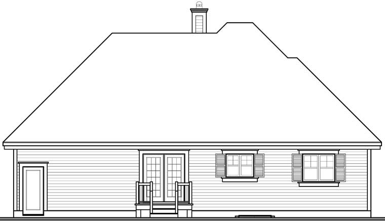 European Rear Elevation of Plan 76230