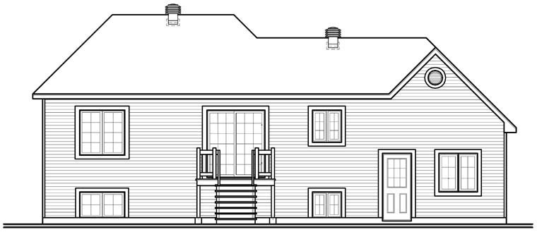 Traditional Rear Elevation of Plan 76231