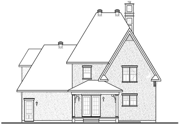 European Rear Elevation of Plan 76233