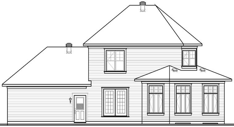 Traditional Rear Elevation of Plan 76234