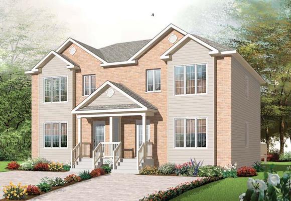 Multi-Family Plan 76240 Elevation