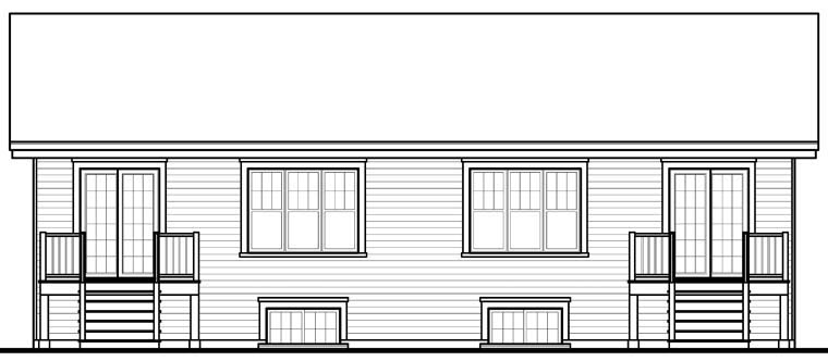 Traditional Rear Elevation of Plan 76243