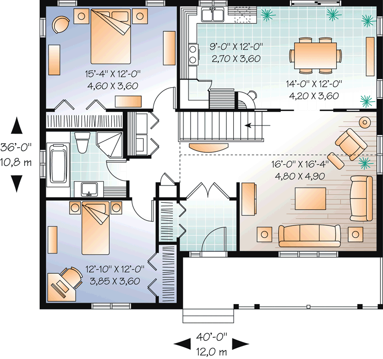 Cottage Country Traditional Level One of Plan 76245