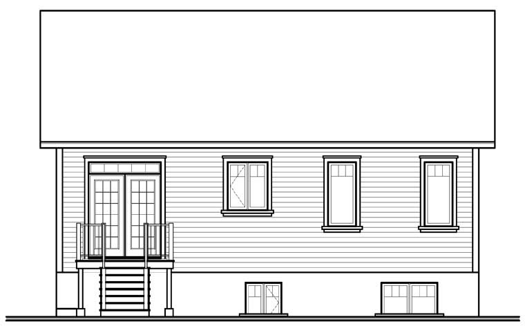 Traditional Rear Elevation of Plan 76248