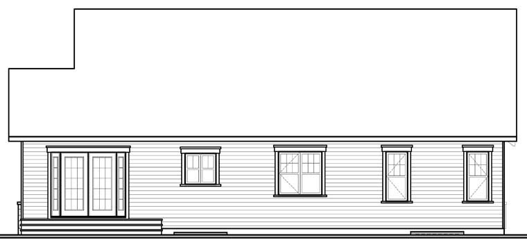 Country European Traditional Rear Elevation of Plan 76250