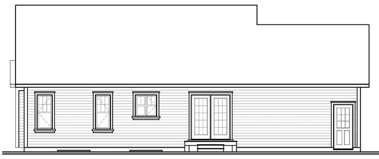 Traditional Rear Elevation of Plan 76251