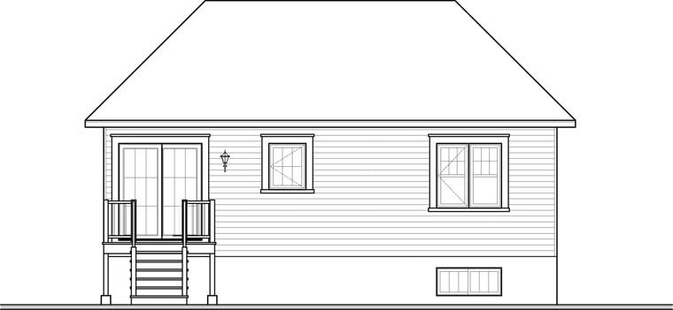 Country Rear Elevation of Plan 76254