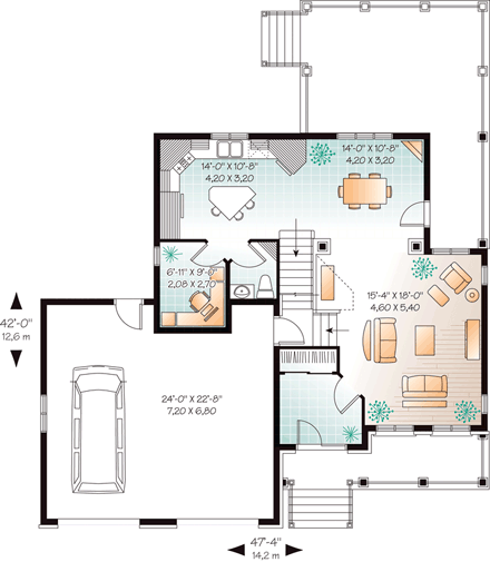 House Plan 76256 First Level Plan