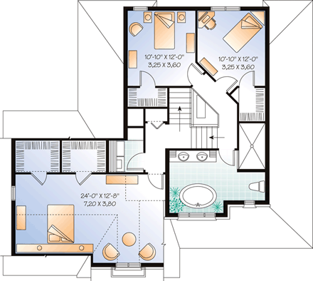 House Plan 76256 Second Level Plan