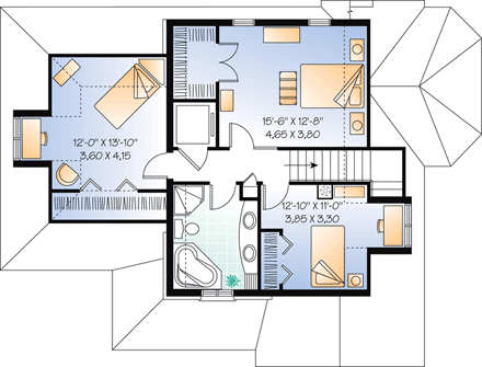 House Plan 76266 Second Level Plan