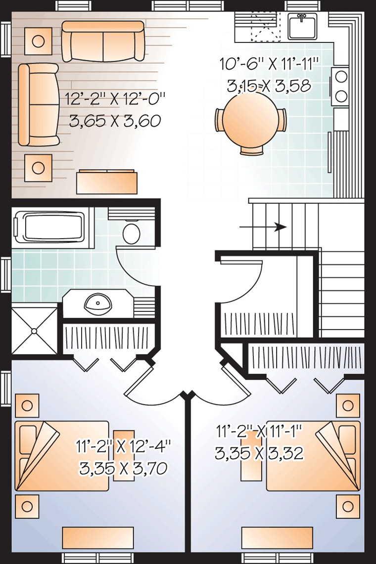 Ranch Traditional Level Two of Plan 76270