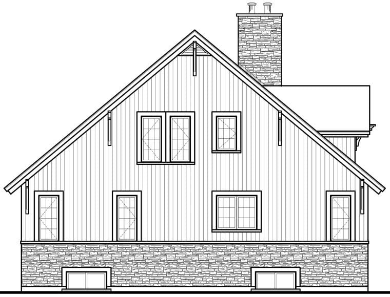 Coastal Rear Elevation of Plan 76273